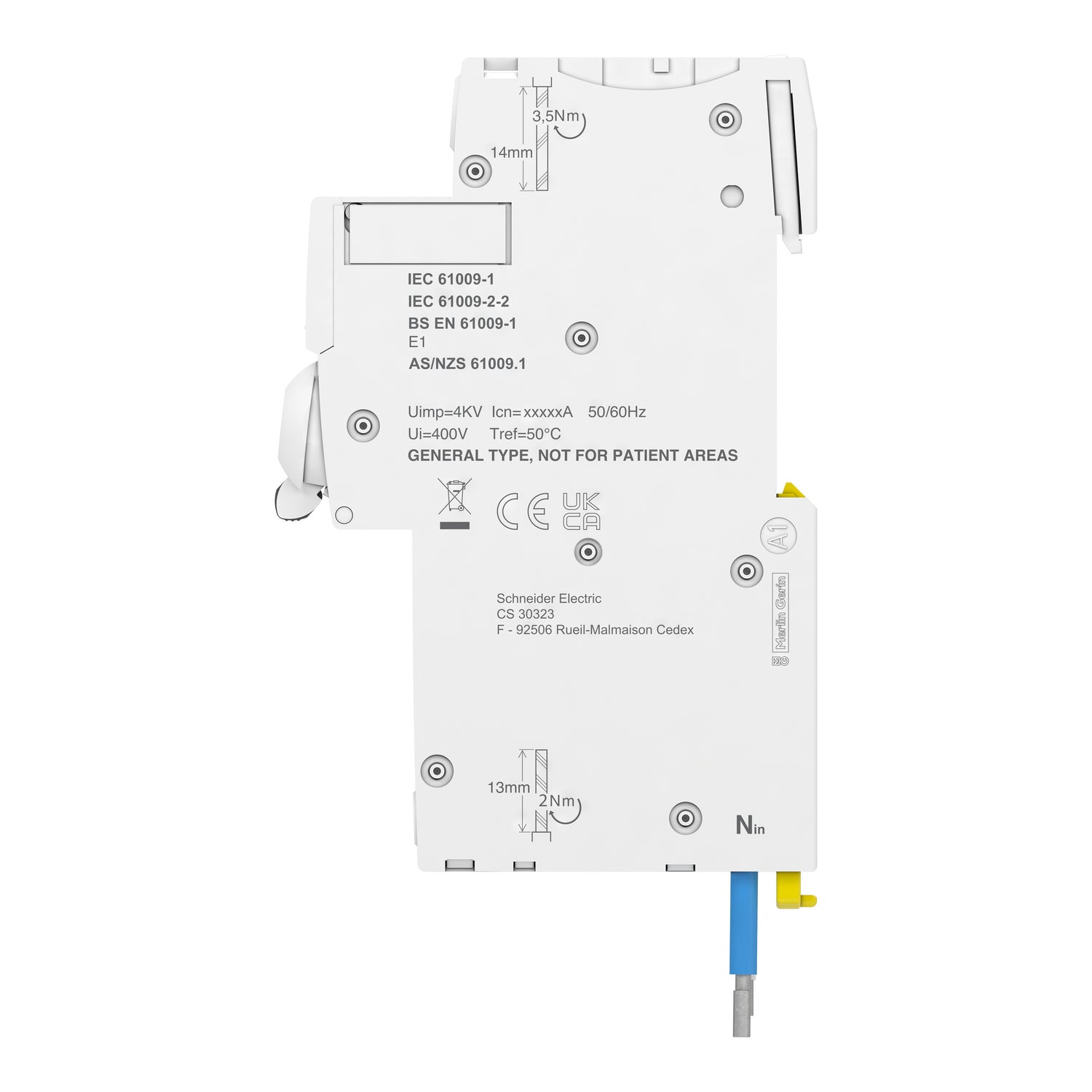Schneider A9D61816 RCBO 16A 6kA 30mA Type A 1P+NS